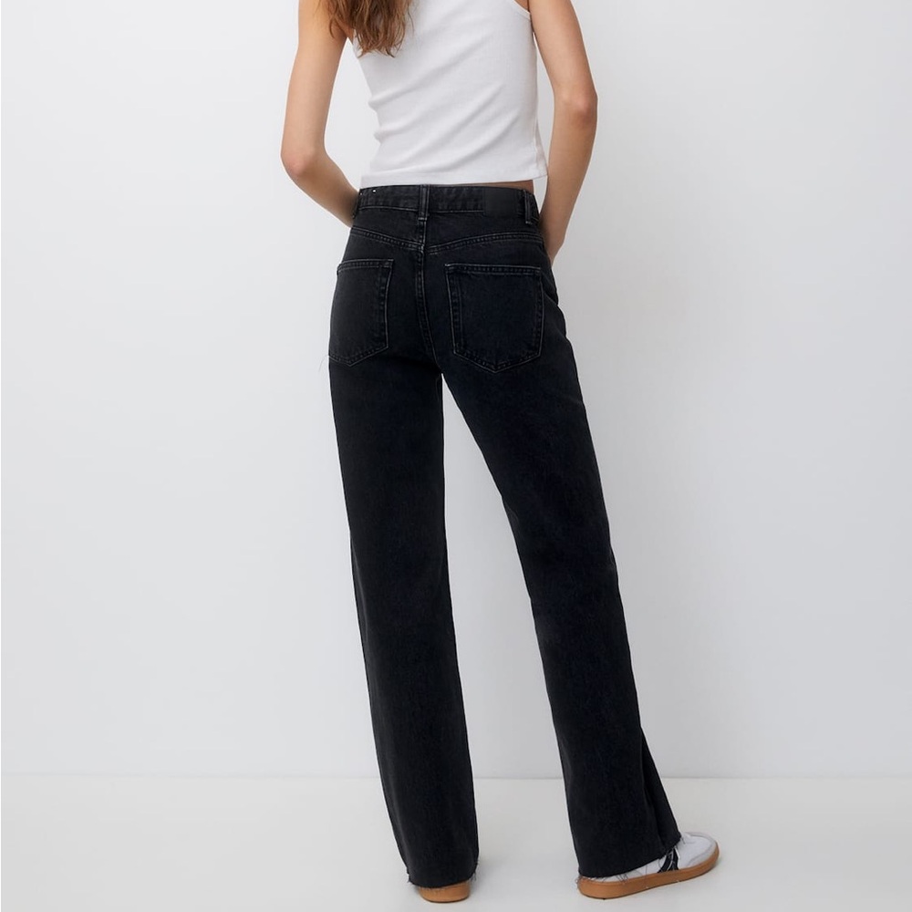 Pull & Bear Straight Leg Black Jeans